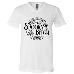 Move Over Girl Summer ItS Spooky Season Halloween V-Neck T-Shirt