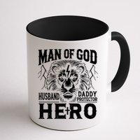 Man Of God Husband Daddy Protector Hero Dad Father's Day Mug
