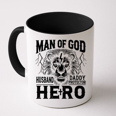 Man Of God Husband Daddy Protector Hero Dad Father's Day Mug