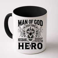 Man Of God Husband Daddy Protector Hero Dad Father's Day Mug
