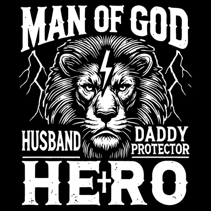 Man Of God Husband Daddy Protector Hero Dad Father's Day Tall Long Sleeve T-Shirt