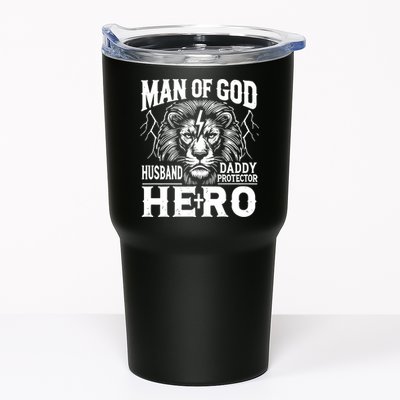Man Of God Husband Daddy Protector Hero Dad Father's Day Tumbler