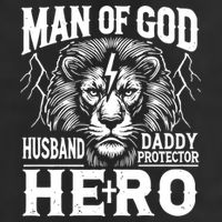 Man Of God Husband Daddy Protector Hero Dad Father's Day Large Microfiber Waffle Golf Towel