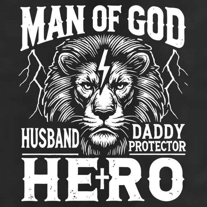Man Of God Husband Daddy Protector Hero Dad Father's Day 25L Jumbo Tote