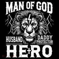 Man Of God Husband Daddy Protector Hero Dad Father's Day Tank Top
