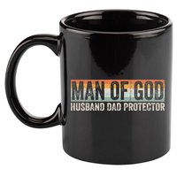Man Of God Husband Dad Protector Christian Dad Father's Day 11oz C Handle Ceramic Mug