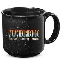 Man Of God Husband Dad Protector Christian Dad Father's Day 15oz Campfire Ceramic Mug