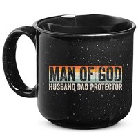 Man Of God Husband Dad Protector Christian Dad Father's Day 15oz Campfire Ceramic Mug