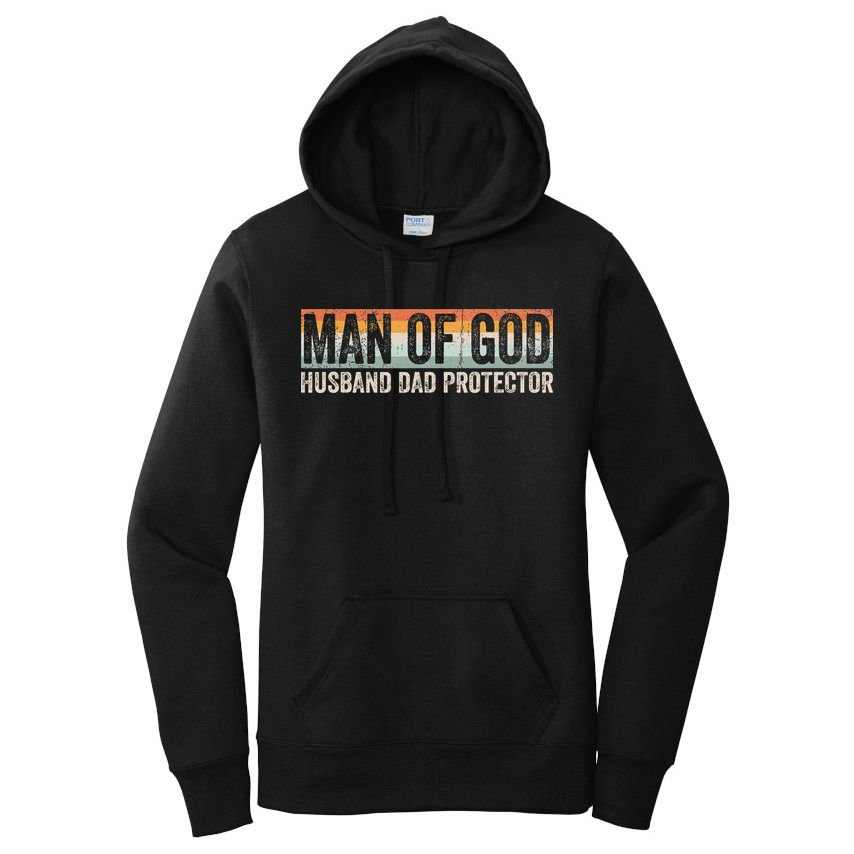 Man Of God Husband Dad Protector Christian Dad Father's Day Women's Pullover Hoodie