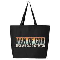 Man Of God Husband Dad Protector Christian Dad Father's Day 25L Jumbo Tote