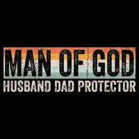 Man Of God Husband Dad Protector Christian Dad Father's Day Crop Top
