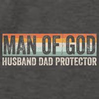 Man Of God Husband Dad Protector Christian Dad Father's Day Vector Backpack