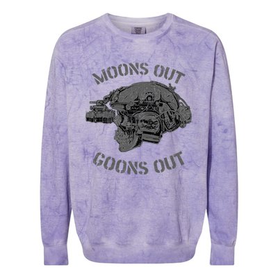 MoonS Out Goons Out Skull Helmet Nvgs Nsw Swcc Dbg Pin Colorblast Crewneck Sweatshirt