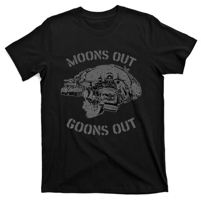 MoonS Out Goons Out Skull Helmet Nvgs Nsw Swcc Dbg Pin T-Shirt