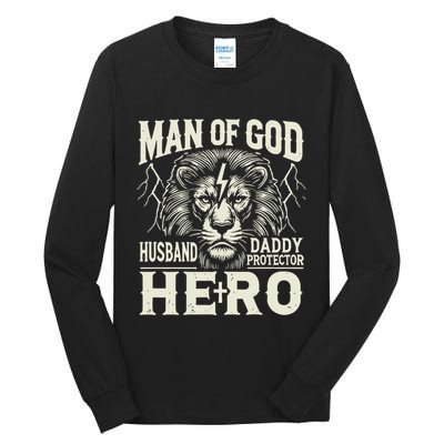 Man Of God Husband Daddy Protector Hero Tall Long Sleeve T-Shirt