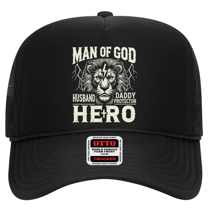 Man Of God Husband Daddy Protector Hero Trucker Hat
