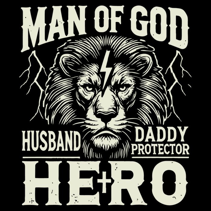 Man Of God Husband Daddy Protector Hero Cropped Pullover Crew