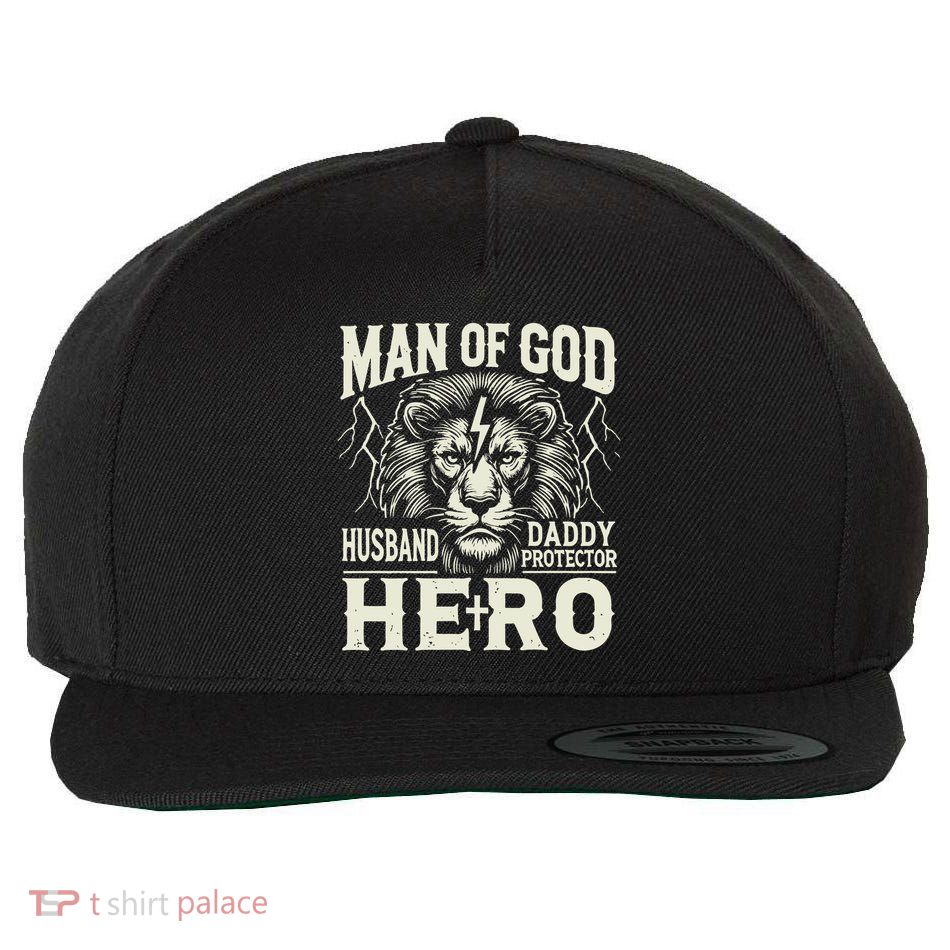 Man Of God Husband Daddy Protector Hero Wool Snapback Cap