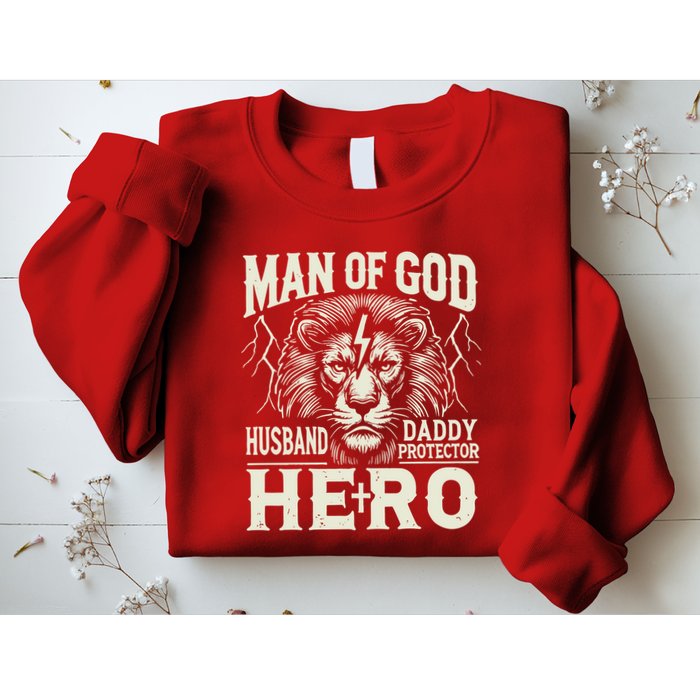Man Of God Husband Daddy Protector Hero Sweatshirt