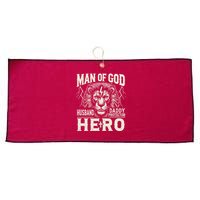 Man Of God Husband Daddy Protector Hero Large Microfiber Waffle Golf Towel