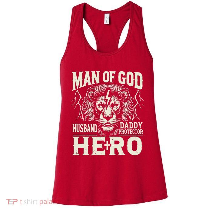 Man Of God Husband Daddy Protector Hero Womens Tank Top