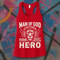 Man Of God Husband Daddy Protector Hero Womens Tank Top