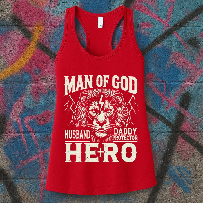 Man Of God Husband Daddy Protector Hero Womens Tank Top