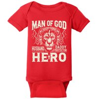 Man Of God Husband Daddy Protector Hero Baby Bodysuit