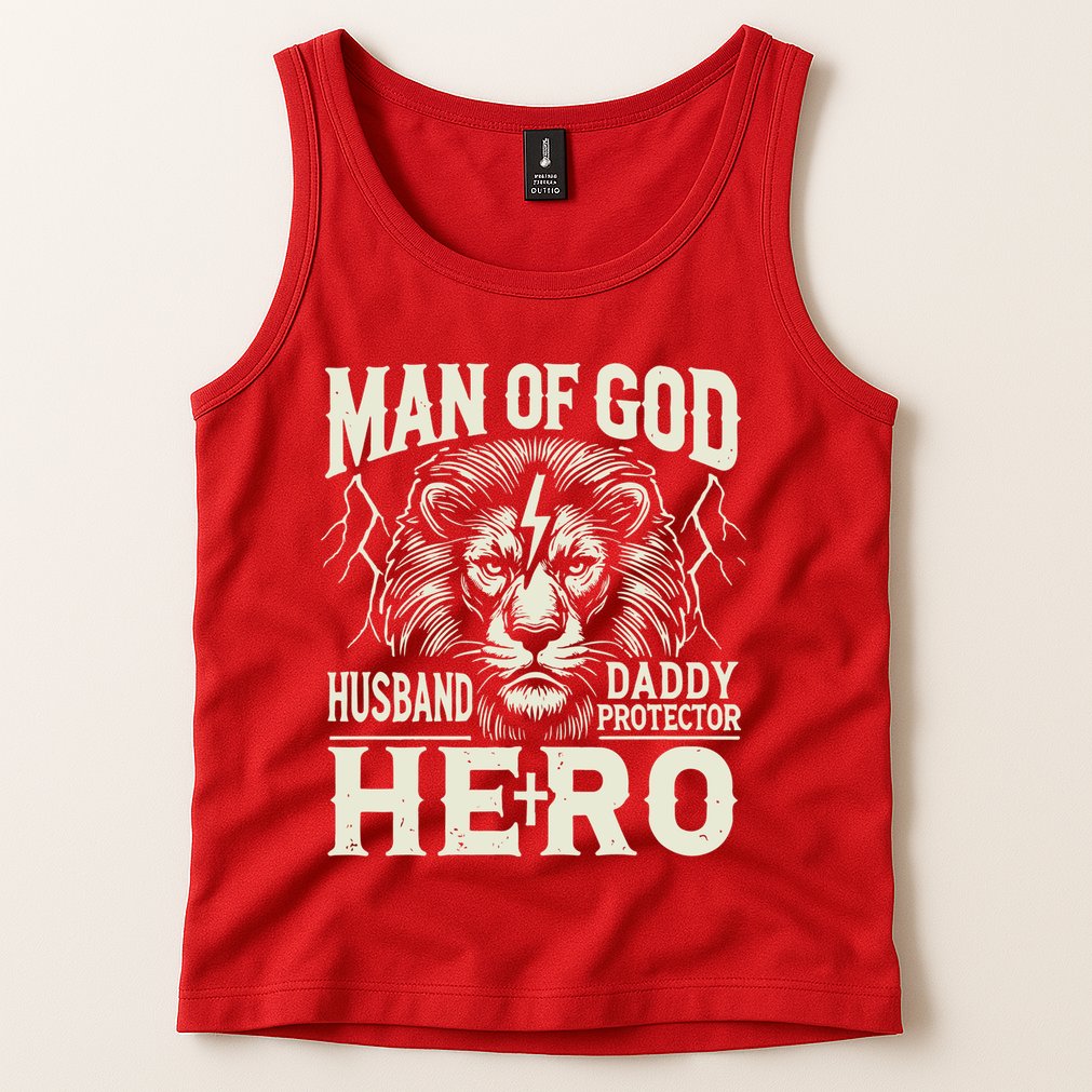 Man Of God Husband Daddy Protector Hero Tank Top