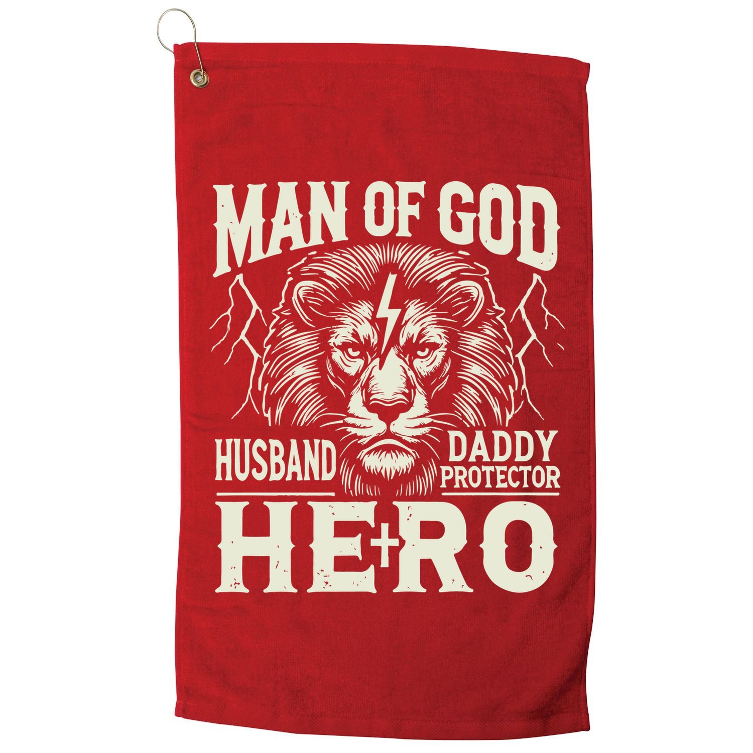 Man Of God Husband Daddy Protector Hero Golf Towel