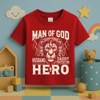 Man Of God Husband Daddy Protector Hero Toddler T-Shirt