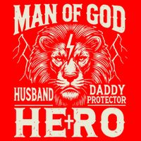Man Of God Husband Daddy Protector Hero Womens T-Shirt