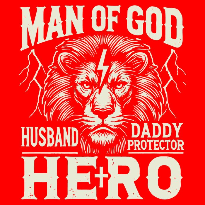 Man Of God Husband Daddy Protector Hero Womens T-Shirt