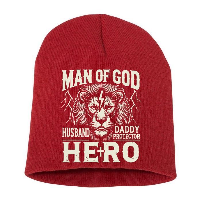 Man Of God Husband Daddy Protector Hero Short Acrylic Beanie