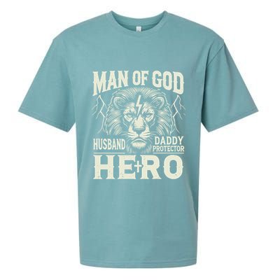Man Of God Husband Daddy Protector Hero Sueded Cloud Jersey T-Shirt