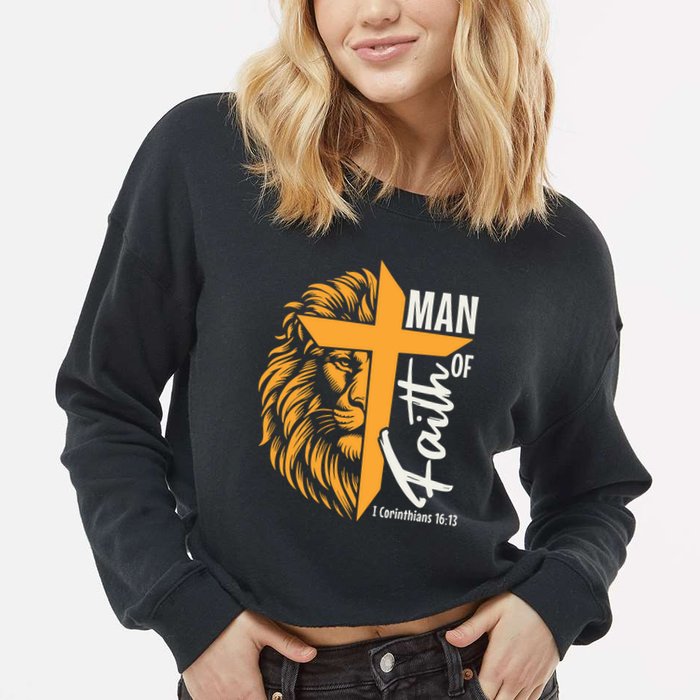 Man Of God Cropped Pullover Crew