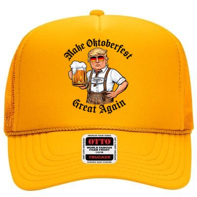 Make Oktoberfest Great Again Beerfest Wurstfest Funny High Crown Mesh Back Trucker Hat