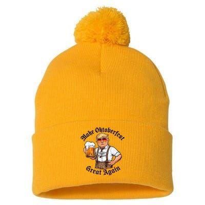 Make Oktoberfest Great Again Beerfest Wurstfest Funny Pom Pom 12in Knit Beanie