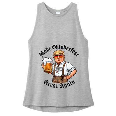 Make Oktoberfest Great Again Beerfest Wurstfest Funny Ladies PosiCharge Tri-Blend Wicking Tank