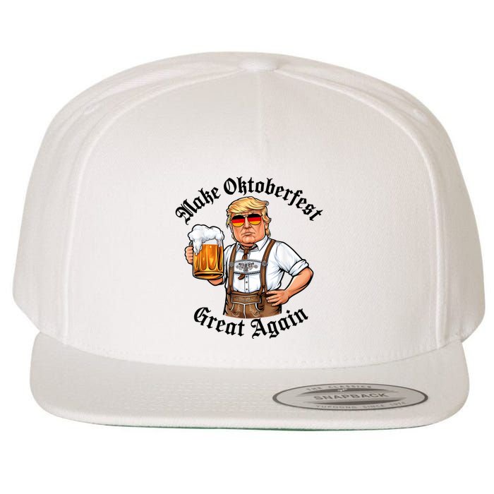 Make Oktoberfest Great Again Beerfest Wurstfest Funny Wool Snapback Cap
