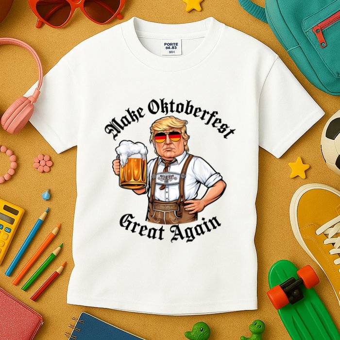 Make Oktoberfest Great Again Beerfest Wurstfest Funny Kids T-Shirt