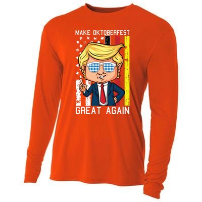 Make Oktoberfest Great Again Oktoberfest Trump American Flag Funny Gift Cooling Performance Long Sleeve Crew