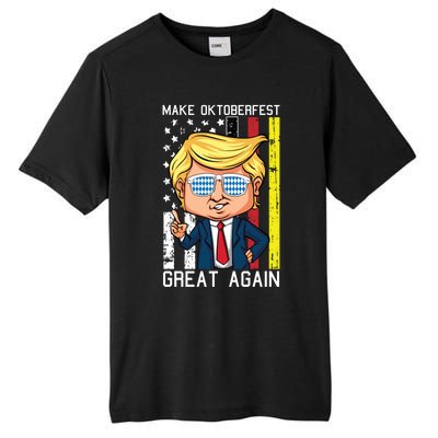 Make Oktoberfest Great Again Oktoberfest Trump American Flag Funny Gift Tall Fusion ChromaSoft Performance T-Shirt