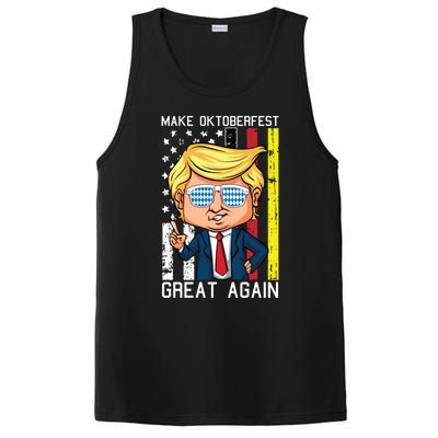 Make Oktoberfest Great Again Oktoberfest Trump American Flag Funny Gift PosiCharge Competitor Tank