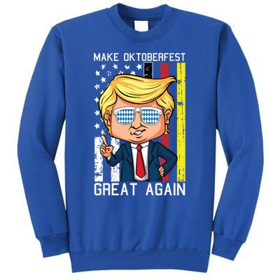 Make Oktoberfest Great Again Oktoberfest Trump American Flag Funny Gift Sweatshirt