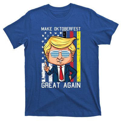 Make Oktoberfest Great Again Oktoberfest Trump American Flag Funny Gift T-Shirt