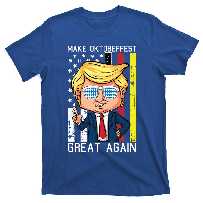 Make Oktoberfest Great Again Oktoberfest Trump American Flag Funny Gift T-Shirt