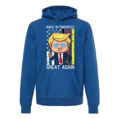 Make Oktoberfest Great Again Oktoberfest Trump American Flag Funny Gift Premium Hoodie