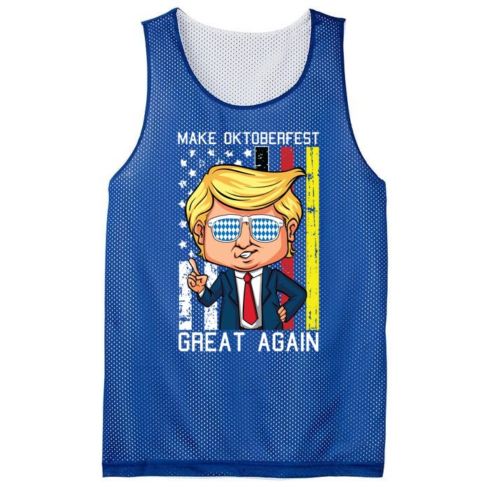 Make Oktoberfest Great Again Oktoberfest Trump American Flag Funny Gift Mesh Reversible Basketball Jersey Tank