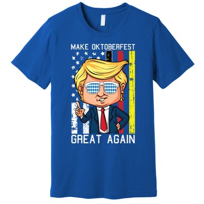 Make Oktoberfest Great Again Oktoberfest Trump American Flag Funny Gift Premium T-Shirt